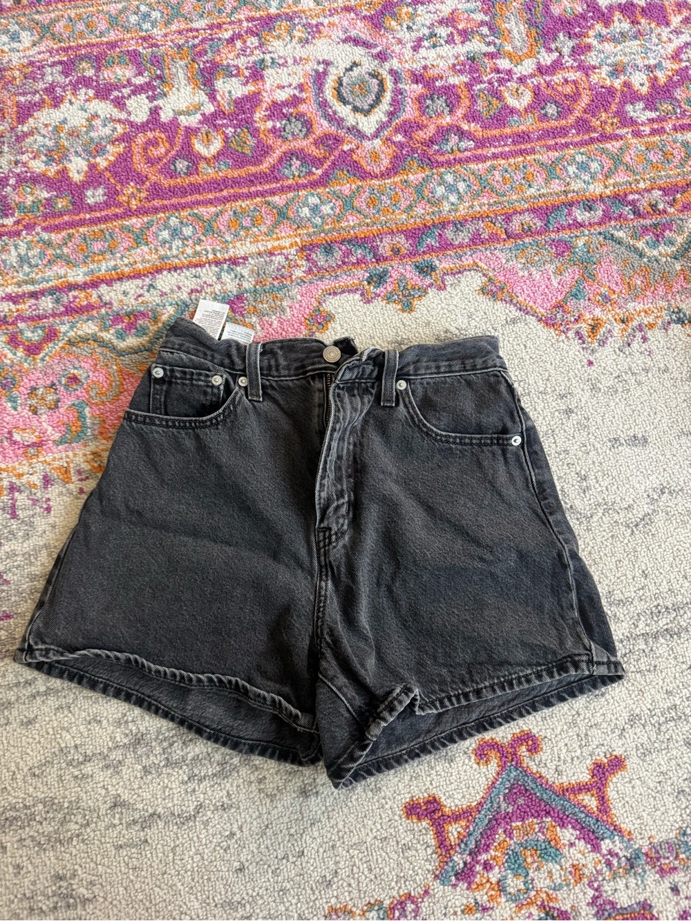 Levi's High-Waist Black Denim Shorts